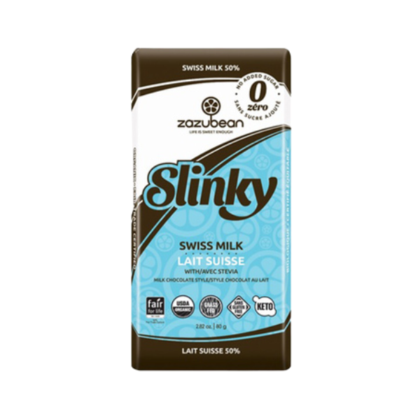 Zazubean – Slinky Swiss Milk Chocolate Style (80 g)