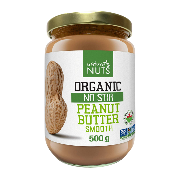 Nature’s Nuts – Organic Peanut Butter, No Stir, Smooth (500 g)