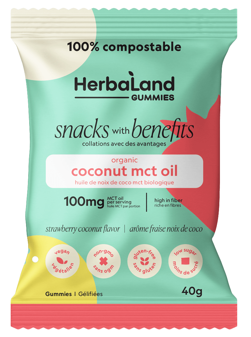 Herbaland Coconut MCT - Strawberry Coconut - 12 x 40g - Budelas