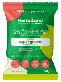 Herbaland Super Greens - Apple Peach - 12 x 40g - Budelas