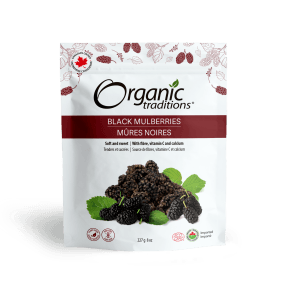 Organic Traditions Mulberries, Black - Dried 227g - Budelas
