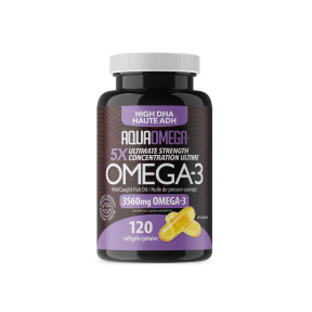 AquaOmega 5X Ultimate Strength DHA Softgels - 120sg - Budelas