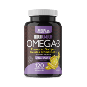 AquaOmega High DHA Chewable Softgels (Lemon) - 120 Softgels - Budelas