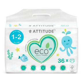 Attitude Baby Diapers Mini Sizes 1-2 (3-7kg) - Budelas