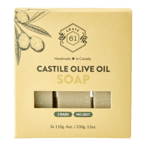 Crate 61 Organics Inc. Castile Bar Soap (100% Olive Oil) - 3pk - Budelas