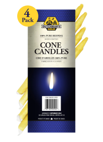 Dutchman's Gold Inc. Beeswax, Cone Candle 4pk - Budelas
