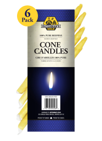 Dutchman's Gold Inc. Beeswax, Cone Candles 6pk - Budelas