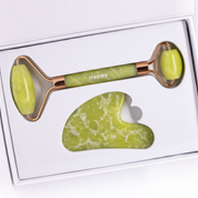 Facial Roller & Gua Sha Kit - Jade - Budelas