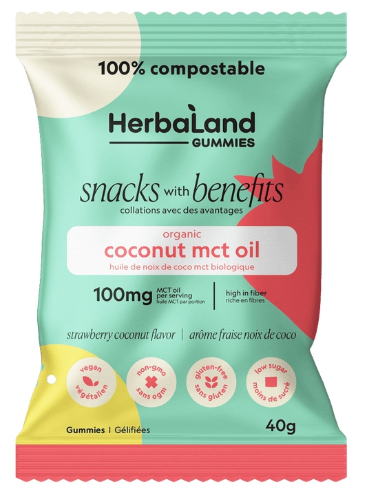 Herbaland Coconut MCT - Strawberry Coconut - 12 x 40g - Budelas