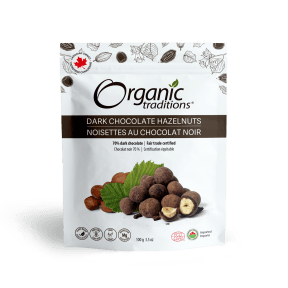 Organic Traditions Hazelnuts, Dark Chocolate 100g - Budelas