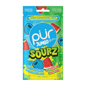 PUR Gum Jumbo Sourz Raspberry & Watermelon - 10x20pc - Budelas