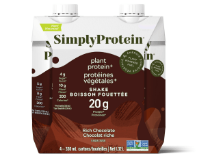 SimplyProtein Rich Choc Plant-Protein Shake 4 x 330ml - Budelas
