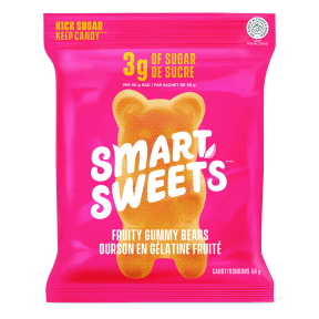 SmartSweets Fruity Gummy Bears - 12 x 50g - Budelas